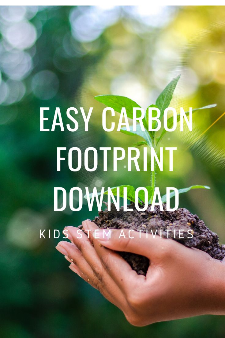 a person holding a plant with the words easy carbon footprint download on it