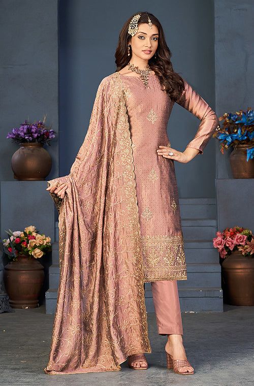 Amber Rose Designer Embroidered Party Wear Silk Pant Suit-Saira's Boutique Silk Pant Suit, Trouser Suit, Salwar Kameez Online, Pakistani Salwar Kameez, Designer Salwar Suits, Party Kleidung, Silk Trousers, Pant Suit, Colored Pants