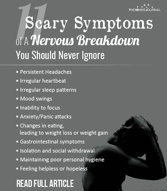 Nervous Breakdown Symptoms, Nervous Breakdown, Mental Health Facts, Mindfulness Journal, Psychology Facts, Mental And Emotional Health, Mental Health Matters, Health Facts, Emotional Intelligence