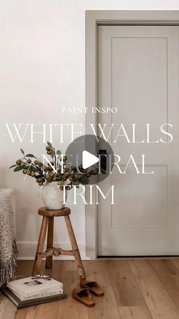 white walls and natural trim with text overlay that reads paintpro white walls and natural trim