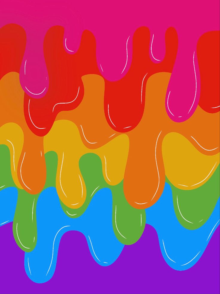 an abstract painting with wavy lines and colors