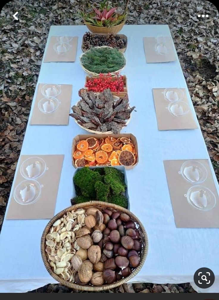 a table topped with bowls filled with different types of vegetables and fruits on top of it