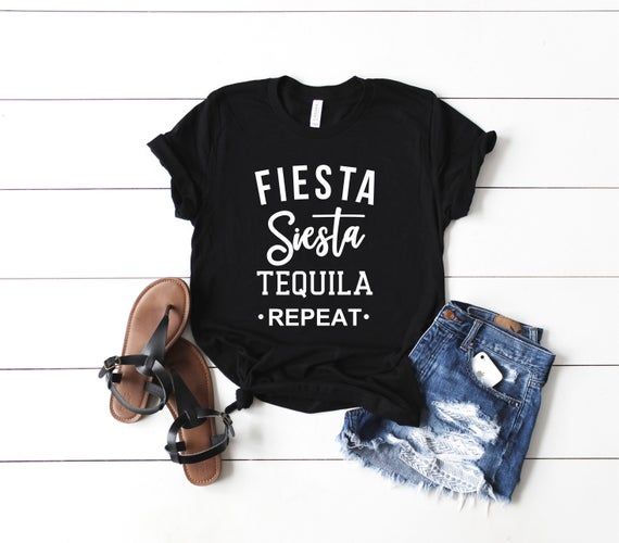 Fiesta Siesta Tequila Repeat - Bachelorette Party Shirts - No Time To Siesta Its My Final Fiesta - Lets Fiesta Bachelorette Shirt - Vacation*****EXCITING NEWS! ALL orders to the US are now sent via USPS and come with tracking!*****SIZINGThis listing is for a super soft and comfortable Bella + Canvas unisex sized tee. The size chart, listed in the photos above, shows the correct sizing for women. As an example, if you are a size 6, a small in this style tank should fit "normal", not too big or to Womens Birthday Shirt, Baseball Mom Outfits, Fiesta Shirt, Family Birthday Shirts, Aunt Shirts, Mama Tee, Feminist Shirt, Yoga Tshirt, Mom Life Shirt