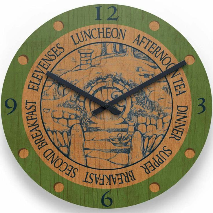 a wooden clock with the words luncheon afternoon and an image of a man on it