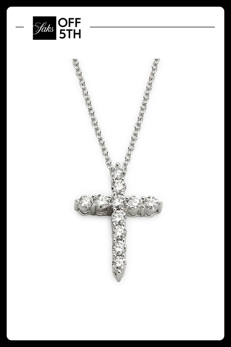 Round Diamonds Are Set In An Iconic Cross Pendant, Which Hangs From A Matching Cable Chain. Diamonds, 0.49 Tcw 14k White Gold Lobster Clasp Imported Size Length, About 18" Pendant Width, About 0.65" Please Note: Warranty Services Are Provided Exclusively By Effy, Saks Off 5th Is Not Responsible For These Services And Any Related Inquiries Or Claims Should Be Directed To Effy At So5repairs@effygroup.com. Center Core - W Fine Jewelry > Saks Off 5th. Effy. Classic Cross Pendant Necklace With Prong Setting, Classic Cross Pendant Necklaces With Prong Setting, Classic Necklaces With Cross Pendant In Prong Setting, Classic Cross Pendant Necklace With Brilliant Cut, Classic Brilliant Cut Cross Pendant Necklace, Diamond Cross Pendants, Diamond Cross, Cross Pendant Necklace, Cable Chain