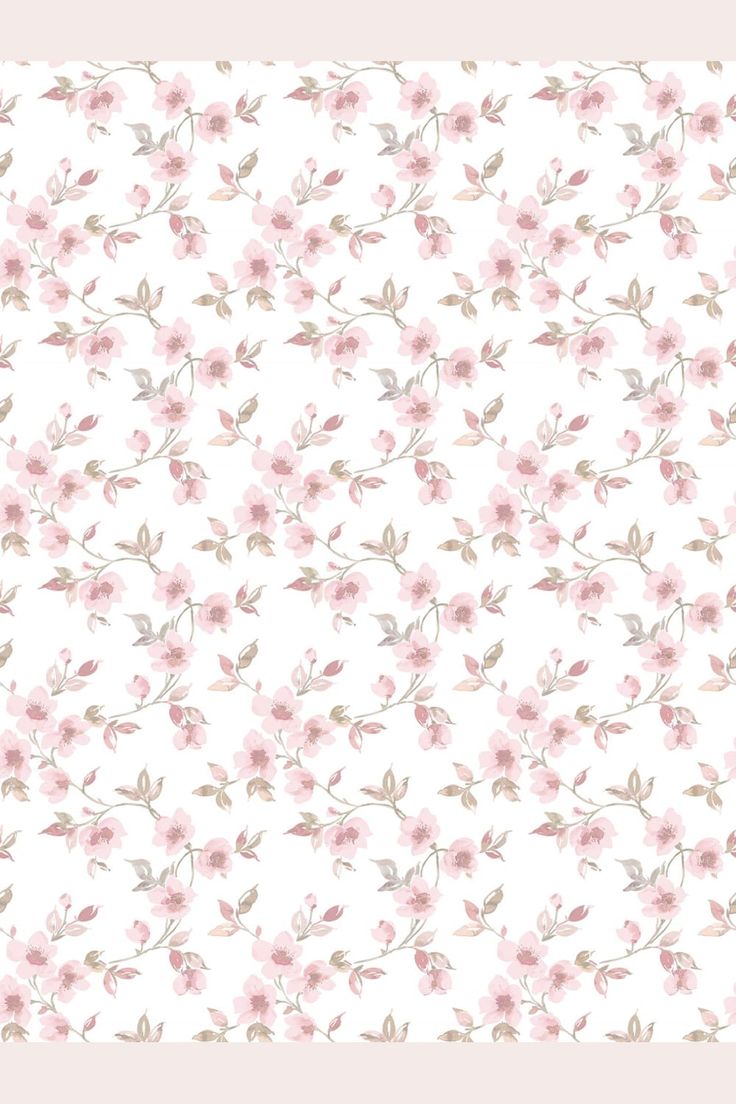 a white background with pink flowers on it