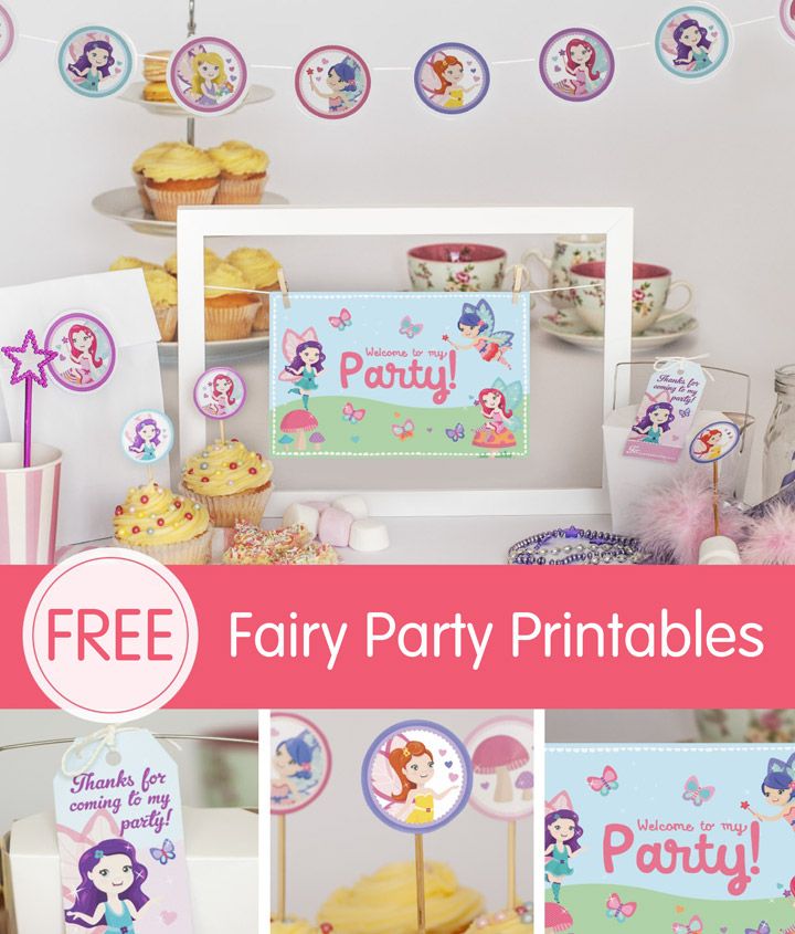 this is a photo of a princess party with cupcakes and other items on the table