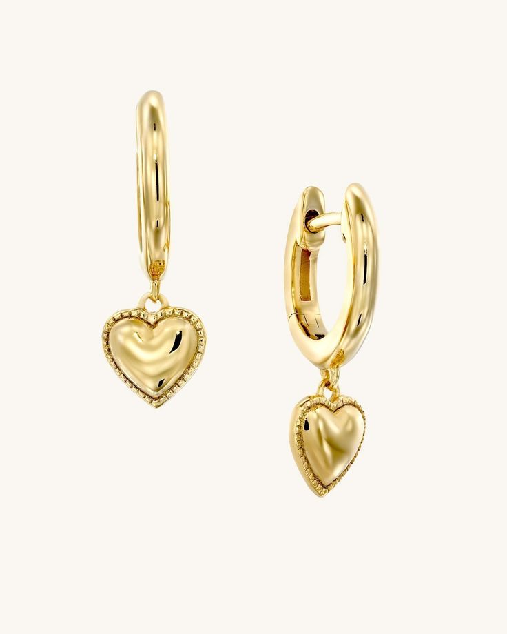 No better way to show someone you love them or express self-love than with these heart pendant huggies. Available in 925 sterling silver and 18k yellow gold plated. Heart: 6 x 6.2 mmHoop Height: 10.8 mmHoop Thickness: 1.8 mm Gold Sterling Silver Huggie Earrings For Valentine's Day, Valentine's Day Huggie Earrings With Heart Charm, Valentine's Day Heart Charm Huggie Earrings, Valentine's Day Heart Charm Huggie Earrings For Anniversary, Valentine's Day Open Heart Huggie Earrings, Gold Huggie Earrings For Valentine's Day, Valentine's Day Open Heart Huggie Earrings For Anniversary, Valentine's Day Tarnish Resistant Huggie Earrings, Valentine's Day Sterling Silver Huggie Earrings