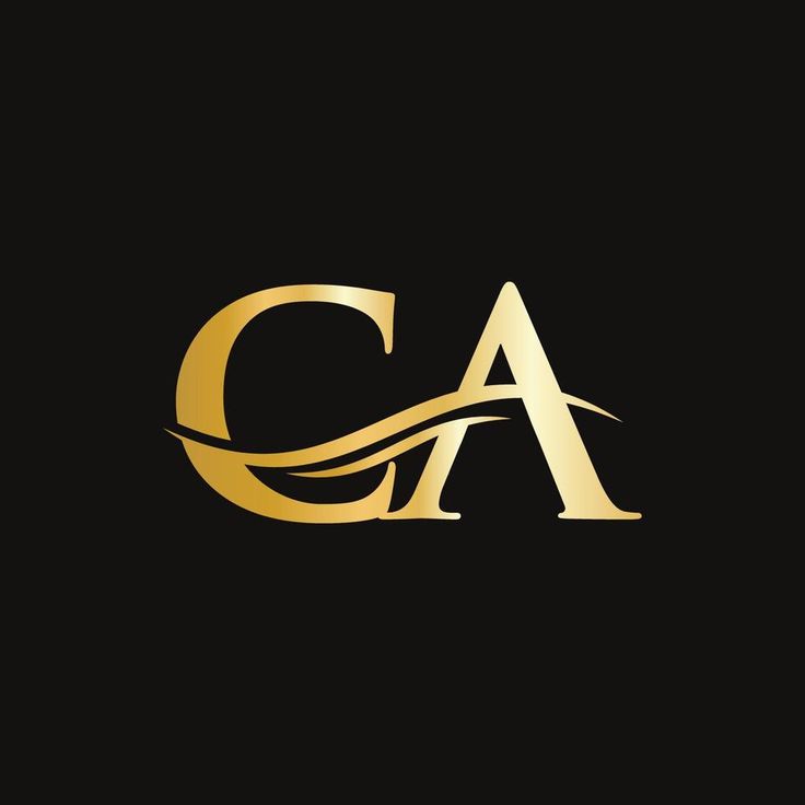 the letter c is made up of gold and black lines on a black background with an elegant