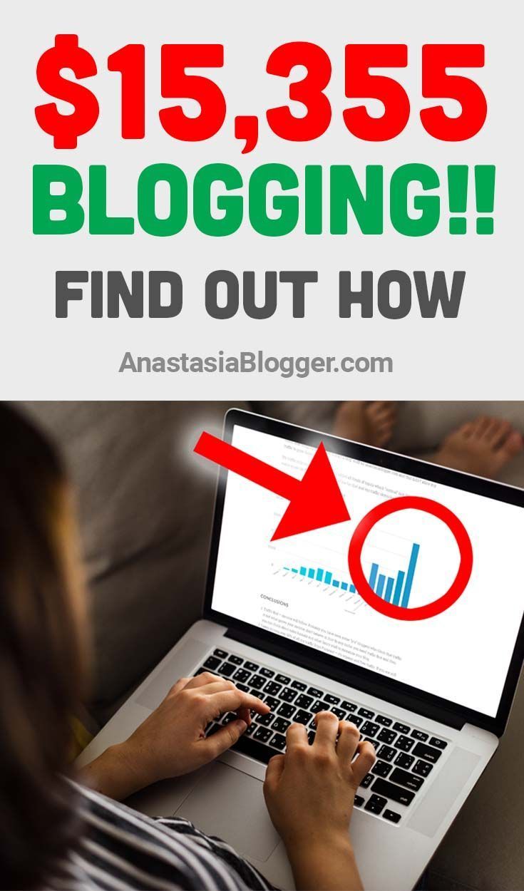 a person on a laptop with the words $ 15, 535 blogging find out how