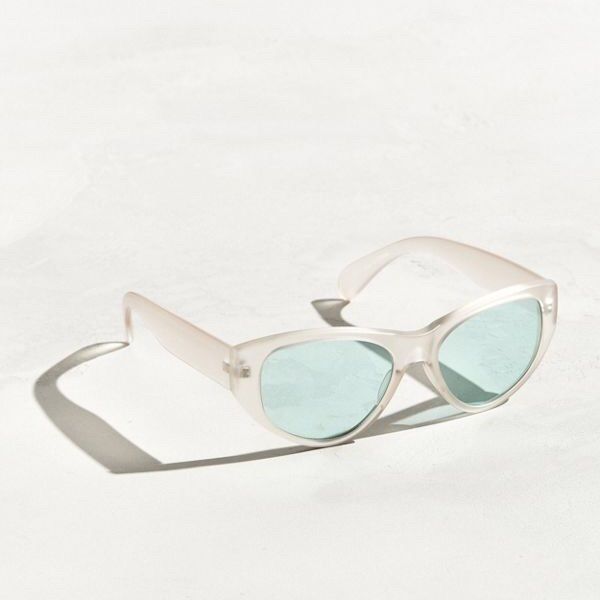 Brand New Classic White Cat Eye Sunglasses For Summer, Modern Clear Sunglasses For Spring, Summer Cat Eye Sunglasses Clear Glass, Spring Clear Cat Eye Sunglasses With Tinted Lenses, Trendy Clear Cat Eye Sunglasses For Beach, Clear Glass Cat Eye Sunglasses For Summer, Summer Clear Glass Cat Eye Sunglasses, Trendy Urban Outfitters Sunglasses With Uv Protection, White Sunglasses For Everyday Spring Use