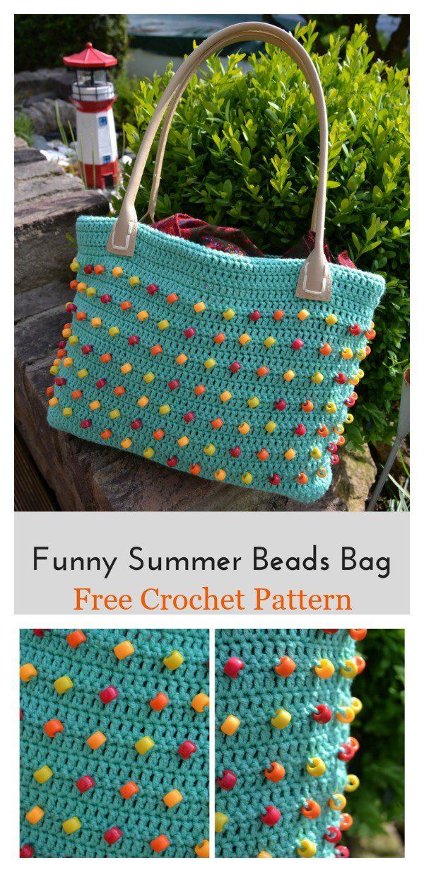 the beach bag crochet pattern is shown