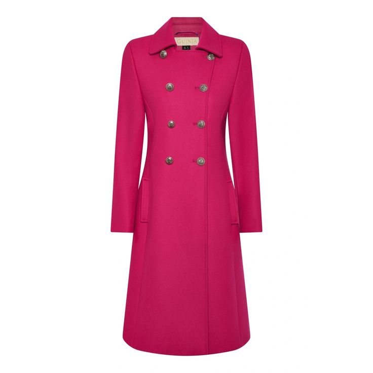 Pink Wool Coat - Double Breasted Military Style | Guinea | Wolf & Badger Pink Wool Trench Coat, Classic Pink Double-breasted Outerwear, Red Double-breasted Wool Coat For Winter, Classic Pink Outerwear With Double-breasted Button, Pink Single-breasted Wool Coat For Fall, Pink Wool Coat, Jcrew Coat, Spring Suit, Bag Dress