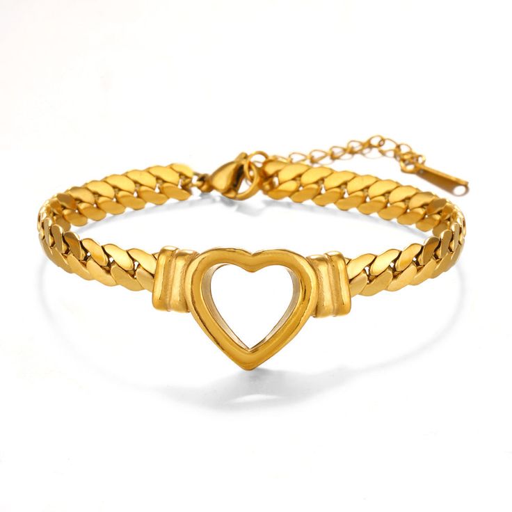 Use our bracelets to enhance your look. This bracelet is the perfect addition to any outfit, you can wear it every day. Stainless Steel Bracelets With Heart Charm, Metal Jubilee Bracelet For Valentine's Day, Jubilee Metal Bracelet For Valentine's Day, Valentine's Day Metal Jubilee Bracelet, Trendy Metal Heart Bangle Bracelet, Hollow Heart, Heart Bracelet, Wear It, Summer Sale