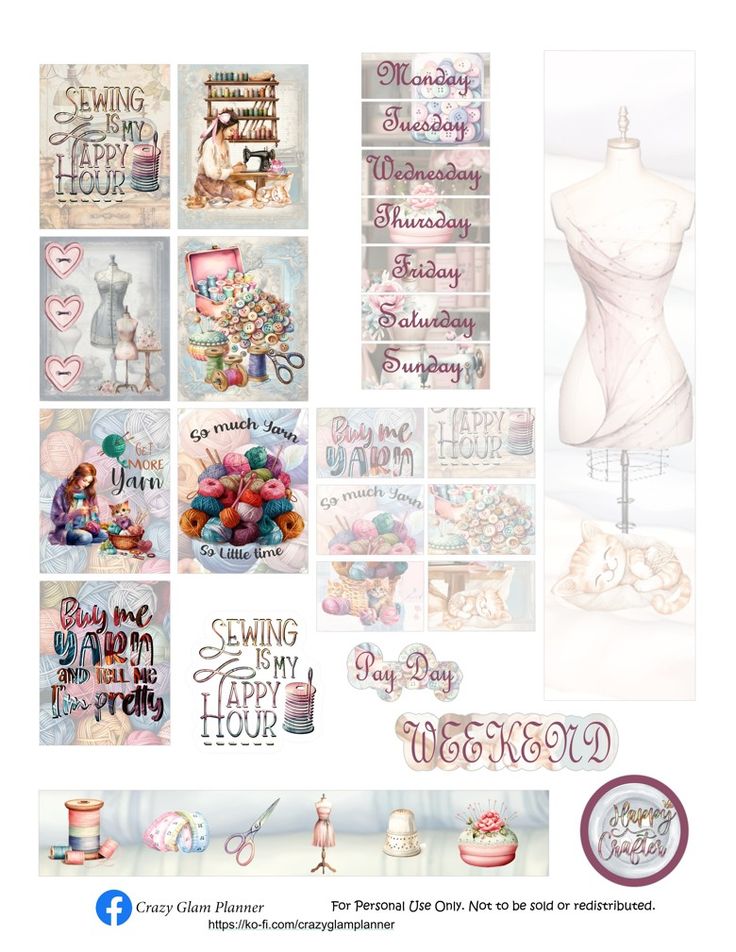 a poster with many different items and words on it's back cover, as well as an image of a mannequin