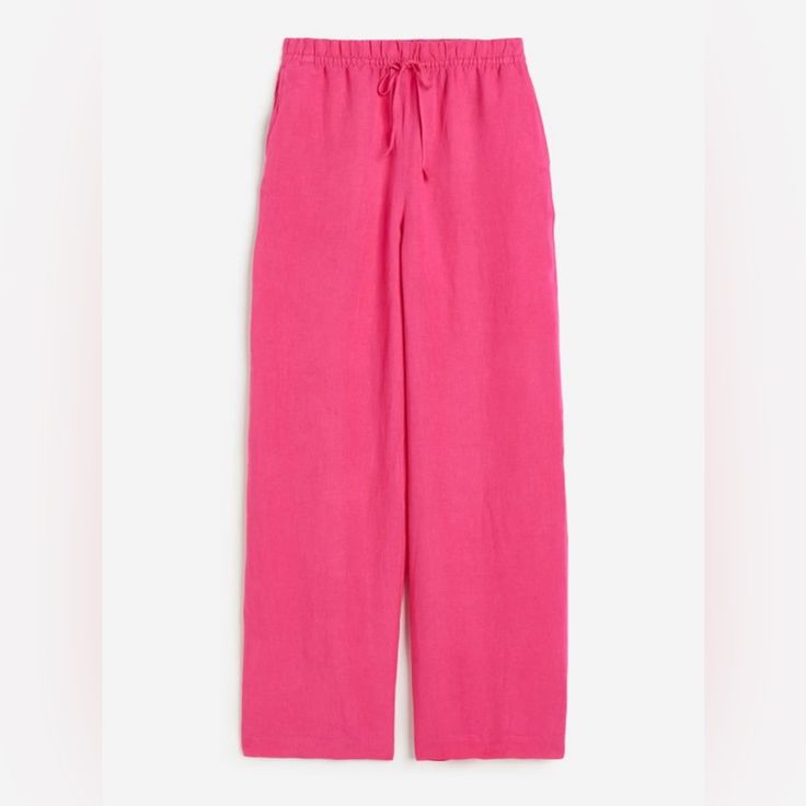 Nwot Size Large H&m High-waisted Summer Pants, H&m Casual Loungewear Pants, Casual H&m Loungewear Pants, H&m Casual Ankle-length Pants, H&m Summer Pants With Pockets, H&m Pink Bottoms For Summer, H&m Pink Summer Bottoms, H&m Ankle-length Spring Pants, H&m Spring Ankle-length Pants