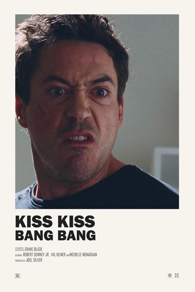 a man with an angry look on his face and the words kiss kiss bang are in front of him