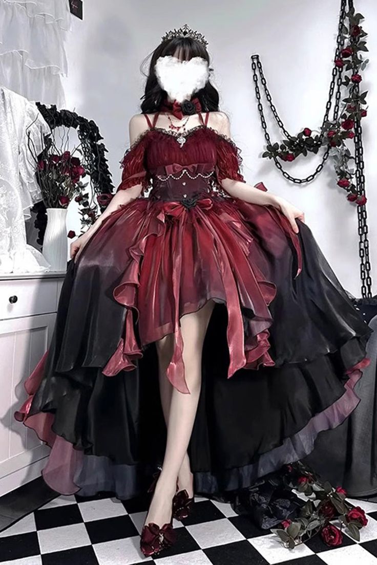 Red Flower Wedding, Flower Wedding Dress, Gothic Princess, Style Types, Op Dress, Spring Summer Autumn Winter, Wedding Dresses With Flowers, Heavy Industry, Flower Wedding