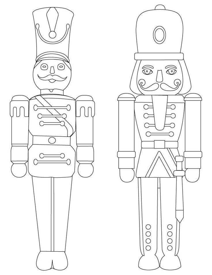 two nutcrackers are standing side by side