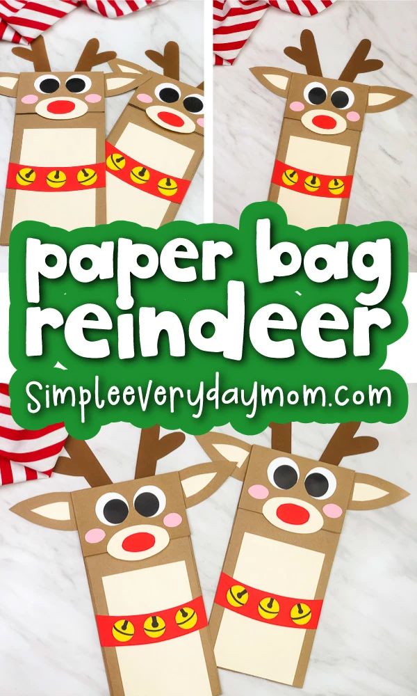 paper bag reindeer craft for kids to make