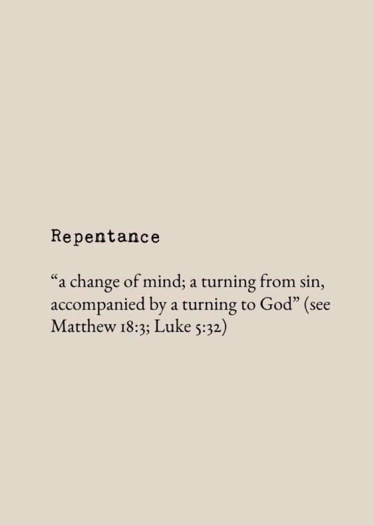 an image with the words repentance in white and black text on a beige background