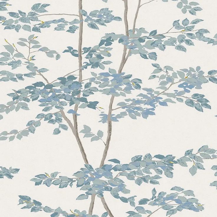 a wallpaper with blue leaves on it