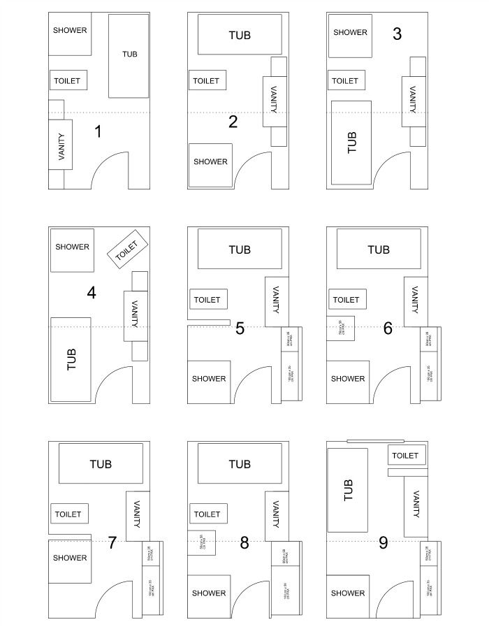 the floor plan for an apartment with two bathrooms and three bedroom apartments in each unit