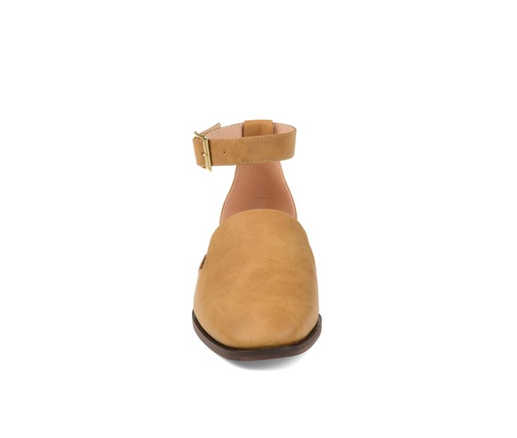 If you�re looking for the perfect flat for the season, look no further than the Loreta flat by Journee Collection. This flat features a loafer style with a unique square toe shape. This shoe is very breathable, and the thick ankle strap completes this �back to school� ready design. Faux leather upper,Adjustable buckle closure for a custom and secure fit,Approx. 1 inch heel,Square toe,Padded insole for added comfort,Synthetic outsole | Women's Journee Collection Loreta Shoes in Mustard Size 9 Med