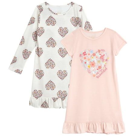 Sweet & Sassy Girls' Pajamas - 2 Pack Sleep Shirt Nightgown Pajamas is the perfect addition to any girl's summer sleepwear collection. The lightweight and breathable fabric will feel amazingly smooth against your daughter's skin. Perfect also as loungewear while relaxing at home, she'll love to sleep and chill out wearing this soft nightgown. Size: 4.  Color: Multicolor.  Gender: female.  Age Group: kids. Nightgown Pajamas, Summer Sleepwear, Sassy Girl, Sleep Shirt, Girls Pajamas, To Sleep, Summer Girls, Night Gown, Gender Female