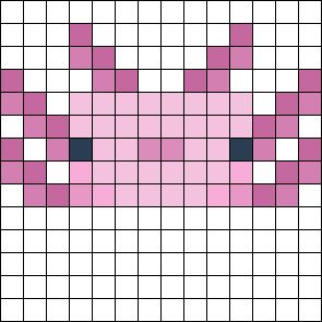 a cross stitch pattern with squares in pink and white