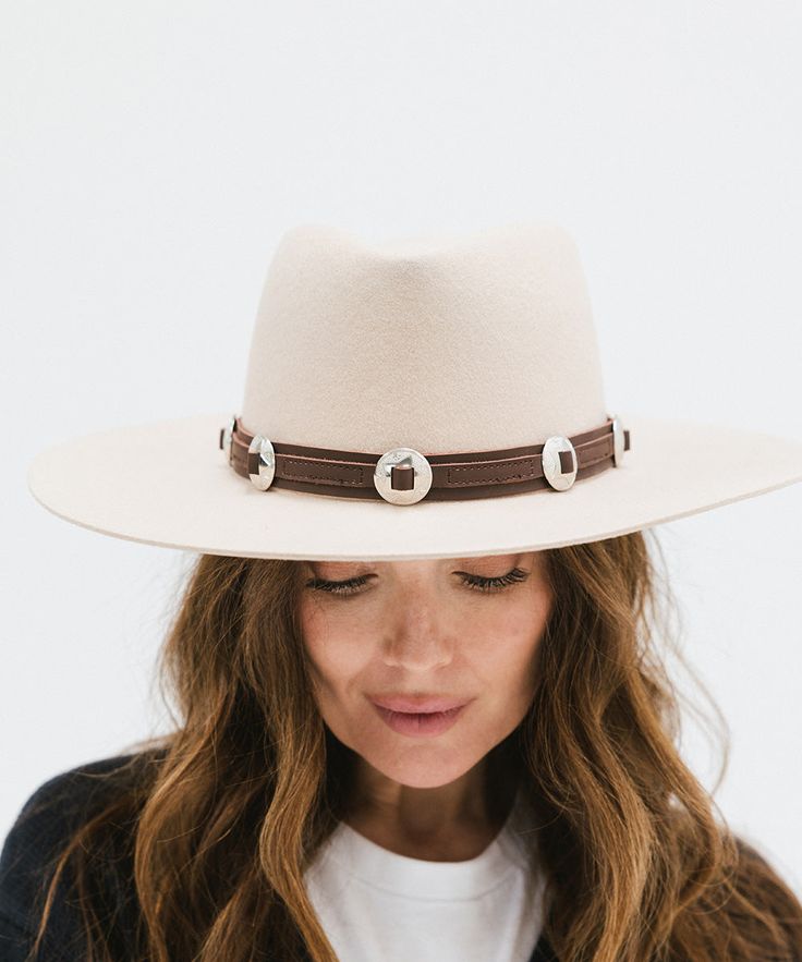 Add a touch of western vibes to any of your Gigi Pip looks! Whether you're looking to trim a traditional western style hat or a simply classic silhouette, adding the Genuine Leather Western Band to your look gives just enough to acknowledge country vibes while still having the ability to be versatile + vibe with any style you're channeling that day. + Pro Tip: Layer different band textures, colors + widths together to create your ultimate band stack! There are no rules when it comes to trimming Western Style Ranch Hat For Winter, Western Winter Hat Bands For Rodeo, Southwestern Wide Brim Felt Hat For Western-themed Events, Western Style Wide Brim Felt Hat For Fall, Country Style Fall Rodeo Hat, Western Wide Brim Hat For Fall, Western Style Wide Brim Hat For Fall, Western Style Hats For Rodeo In Fall, Adjustable Fedora For Fall Rodeo