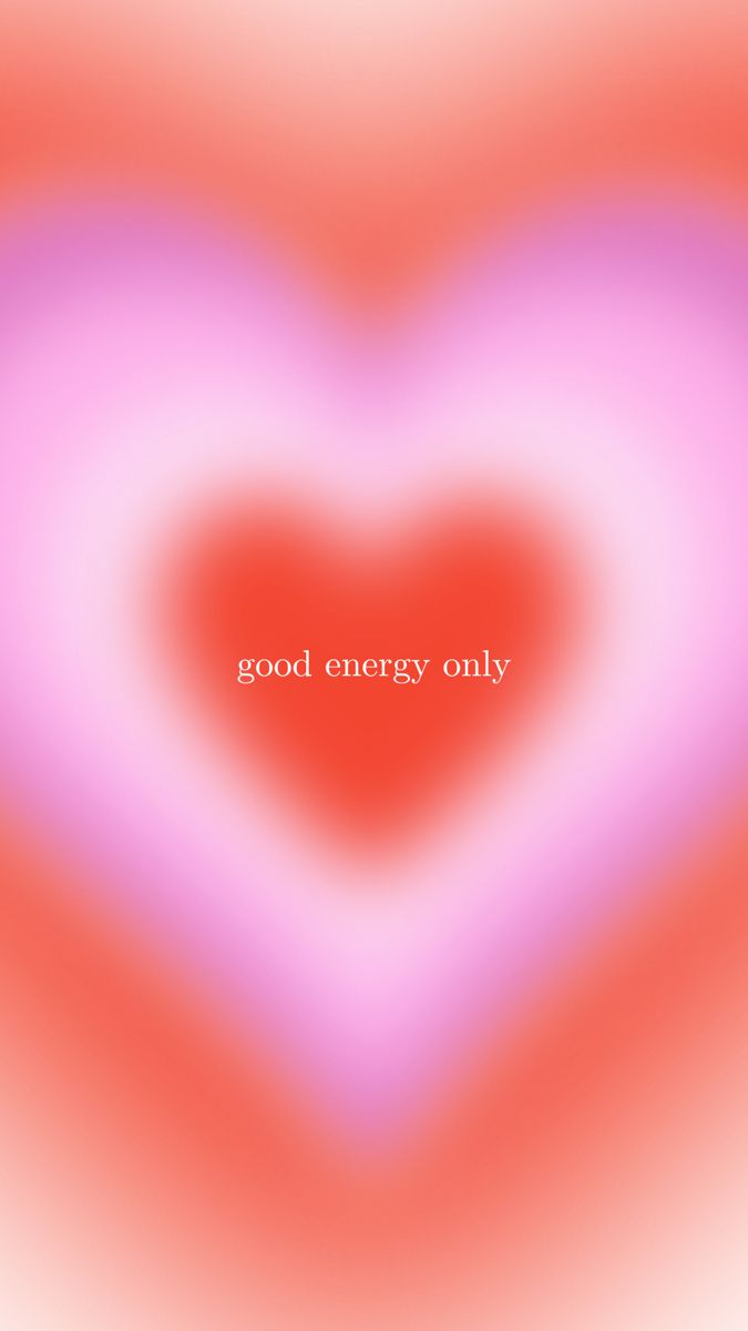 a heart with the words good energy only on it