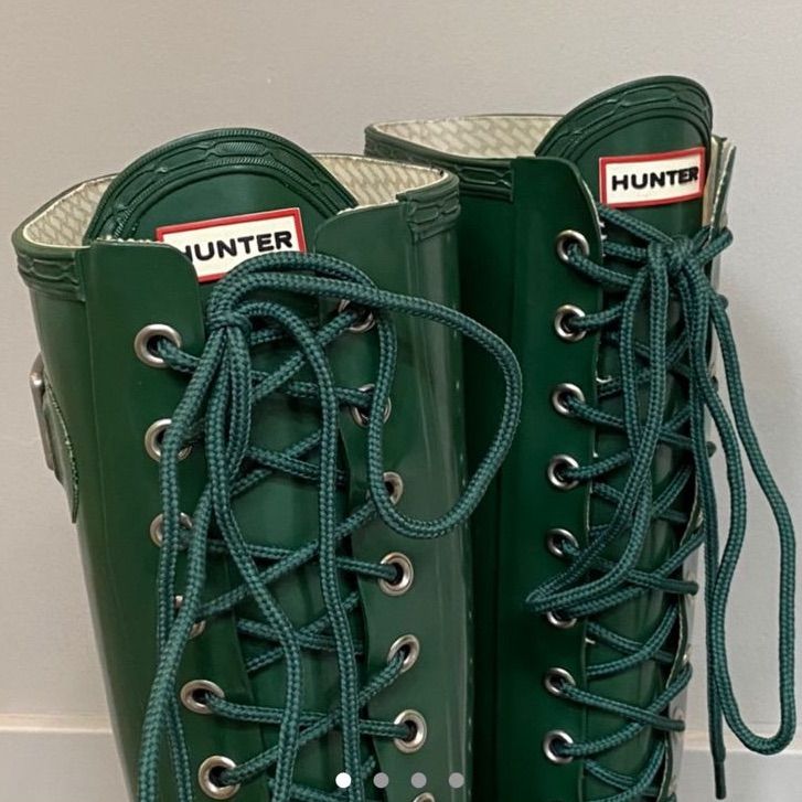 Hunter Tall Rain Boots But Make It Fancy! Size: 39eu #Hunter #Hunterrainboots #Puddleboots #Bottegaveneta #Rubber #Offwhite Green Weatherproof Rain Boots For Fall, Green Waterproof Boots For Rainy Season, Waterproof Green Boots For Rainy Season, Green Outdoor Boots For Rainy Season, Green Boots For Outdoor Rainy Season, Green Boots For Rainy Outdoor Season, Green Rainy Season Outdoor Boots, Green Rain Boots For Fall Outdoor Use, Green Rain Boots For Fall Outdoor Activities