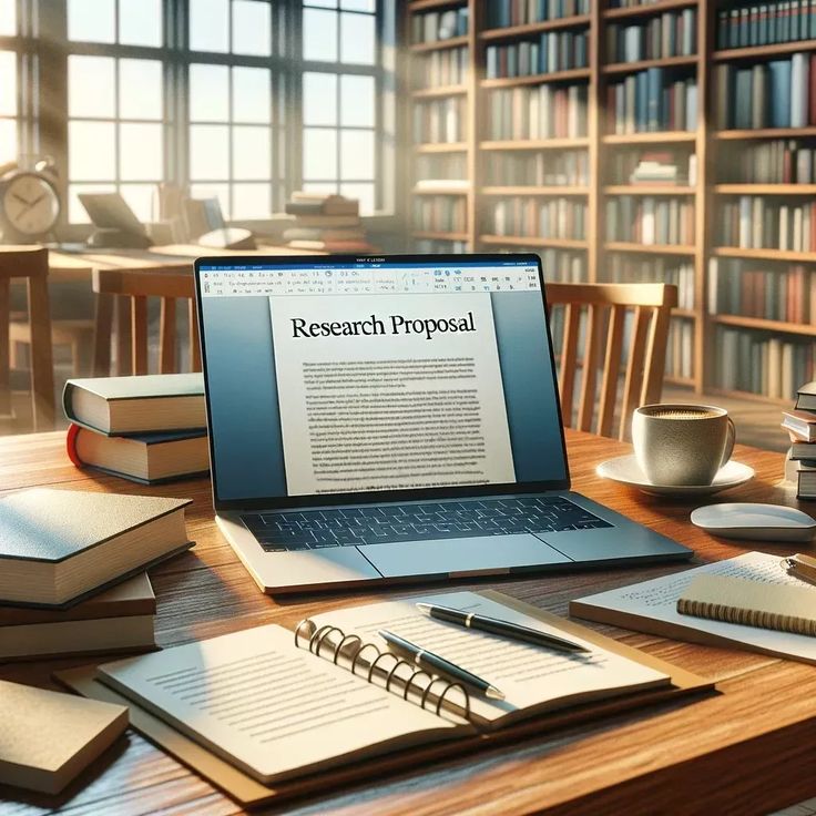 an open laptop computer sitting on top of a wooden table next to books and cups