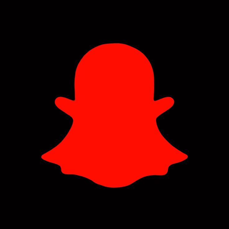 a red snap icon on a black background with the shape of a person's head