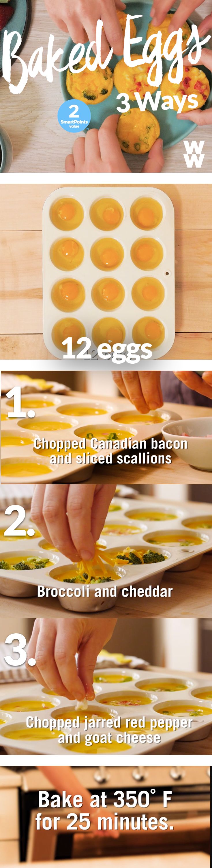 the instructions for how to make baked eggs