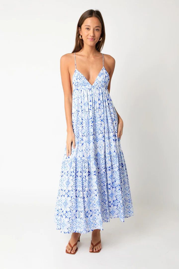 Find the Donna White and Blue Boho Print Midi Dress at BohoPink.com! Cute blue and white boho print midi dress with cami straps. Express shipping is available! Ruffle Midi Skirt, Boho Print Dress, Crochet Midi Dress, Crochet Midi, Boho Pink, Batik Prints, Tiered Midi Dress, Pink Boho, Dress Boho