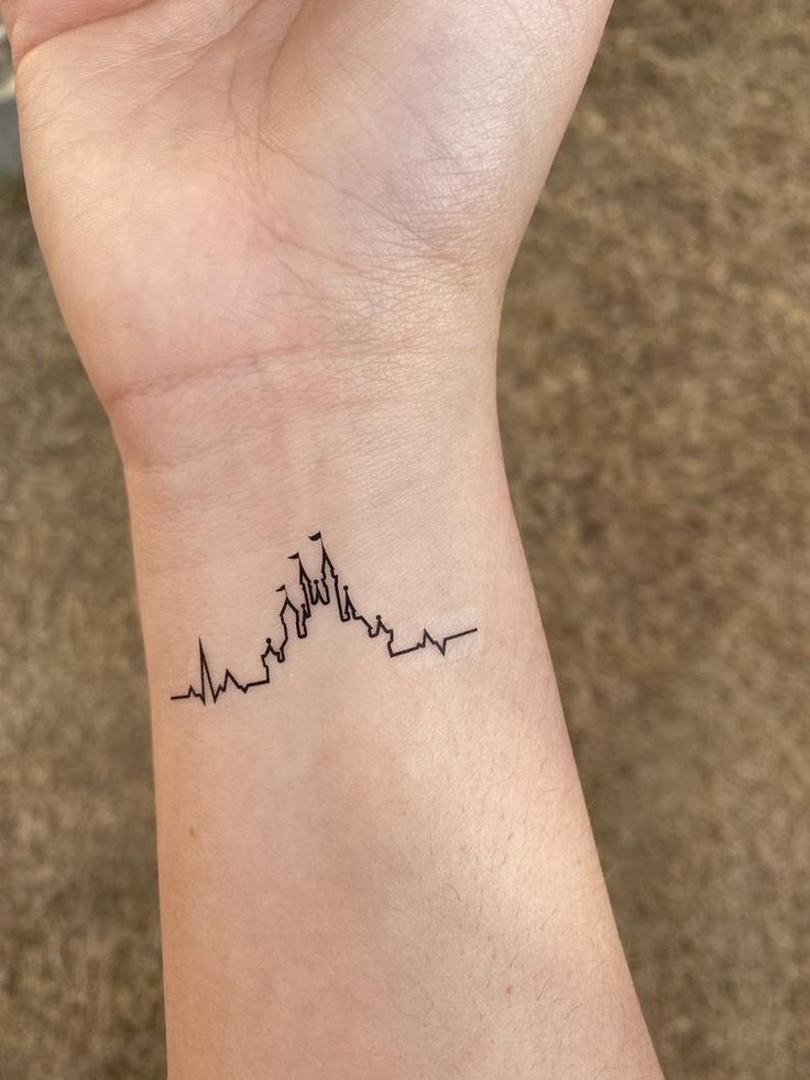 a small tattoo on the wrist of a woman