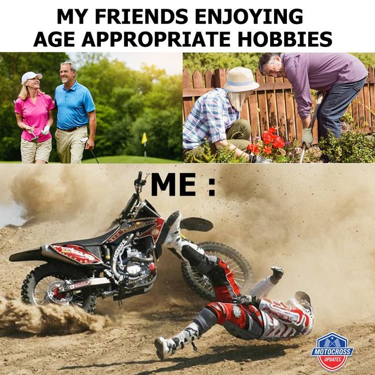 a man riding a dirt bike on top of a dirt field next to a woman