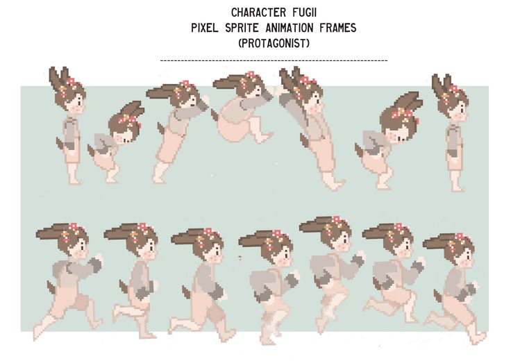 an animation character is running in different poses