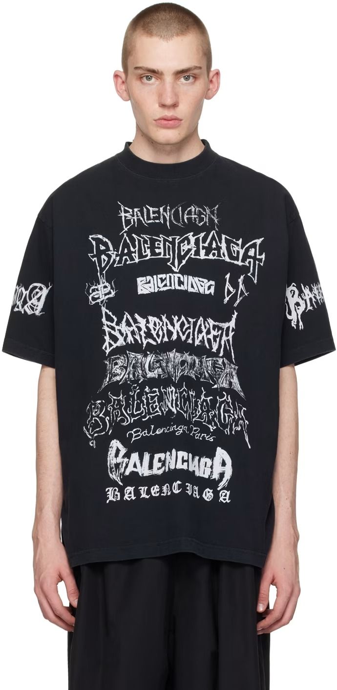 Black DIY Metal T-Shirt by Balenciaga on Sale Balenciaga T Shirt Outfit, Balenciaga Shirt, Metal T Shirt, Balenciaga T Shirt, Metal Shirts, Designer Clothing Brands, Metal T Shirts, T Shirt Logo, Black T Shirts