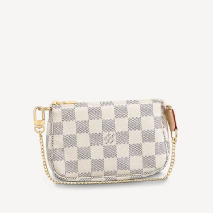 100% Authentic Lv Purse. Receipt Shown, Never Used. Fresh And Feminine Damier Azur Canvas Complements The Charming Mini Pochette Accessoires. With Its Surprisingly Roomy Compartment, Zipped Pouch Is The Perfect Way To Carry Essentials. It Features A Chain And Hook, Which Allow It To Be Attached To Another Bag, As Well As Carried As A Clutch. Detailed Features: 5.5l X 3.5h X 0.8w Inches Damier Azur Coated Canvas Natural Cowhide Leather Trim Textile Lining Chain With Hook Dust Bag No Trades Preppy Bags Handbags, Louis Vuitton Wristlet, Louis Vuitton Mini Pochette, Preppy Bags, Louis Vuitton Trunk, Louis Vuitton Mini, Louis Vuitton Speedy 35, Louis Vuitton Clutch, Louis Vuitton Artsy