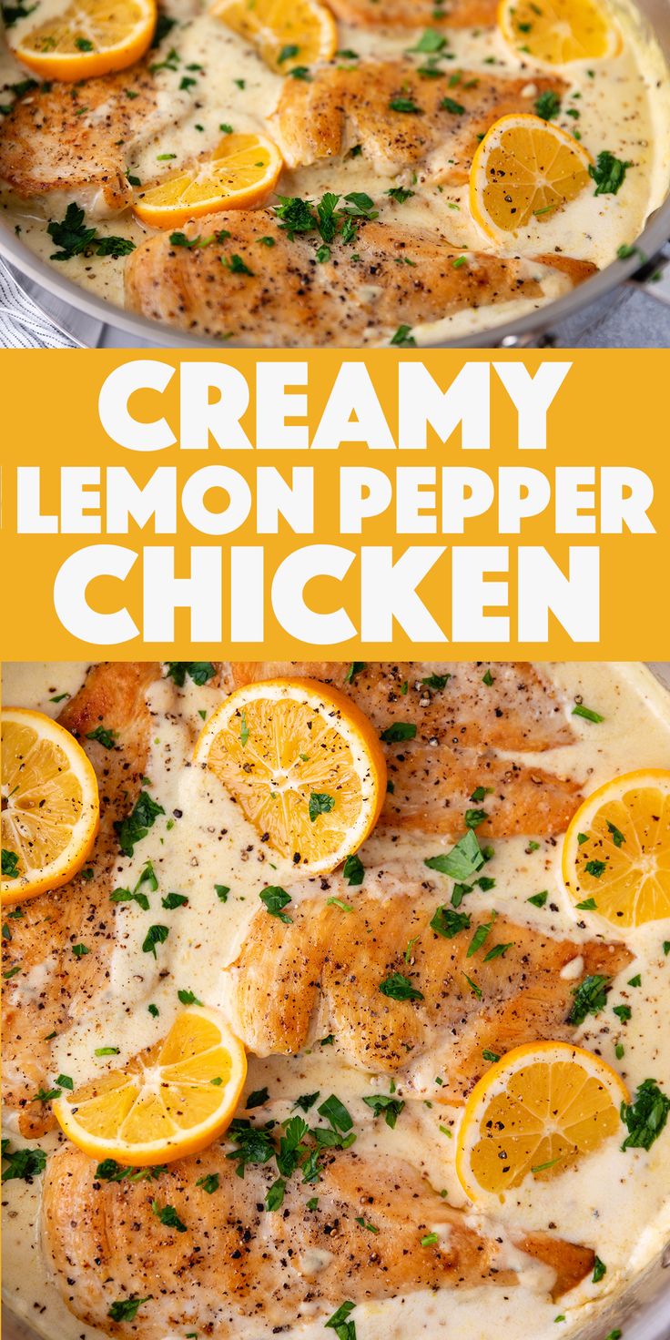 this creamy lemon pepper chicken is an easy and delicious dinner