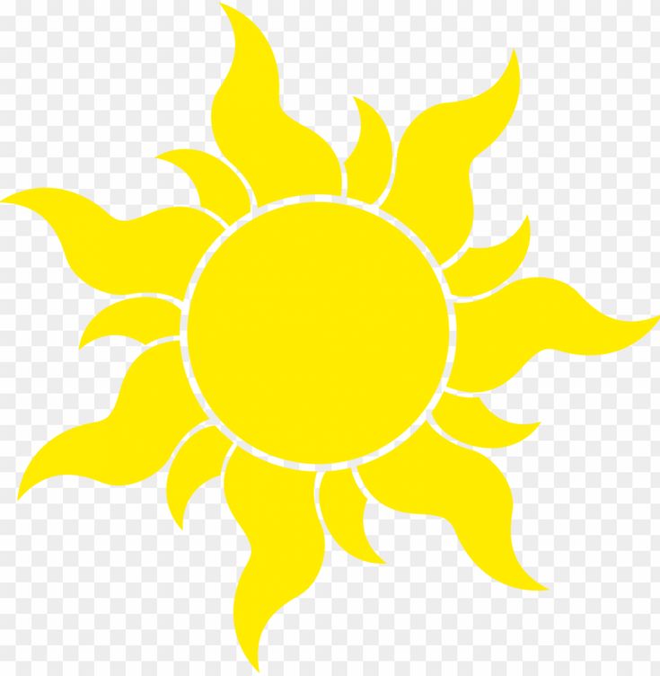 a yellow sun on a white background