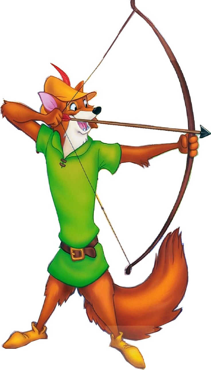 a cartoon character is aiming with a bow and arrow in his hand while wearing an outfit that looks like a fox