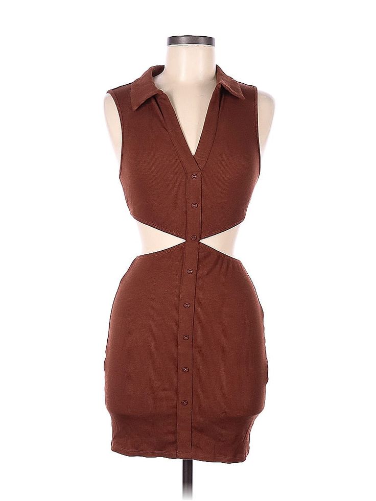 Shein Casual Dress Size: Medium Brown Dresses - used. 64% Polyester, 29% Viscose, 7% Elastane, Keyhole, Short, Sleeveless | Shein Casual Dress: Brown Dresses - Used - Size Medium Brown Dresses, Brown Dress, Medium Brown, Do Good, Casual Dresses For Women, Clean Out, Casual Dress, Casual Dresses, Women Handbags