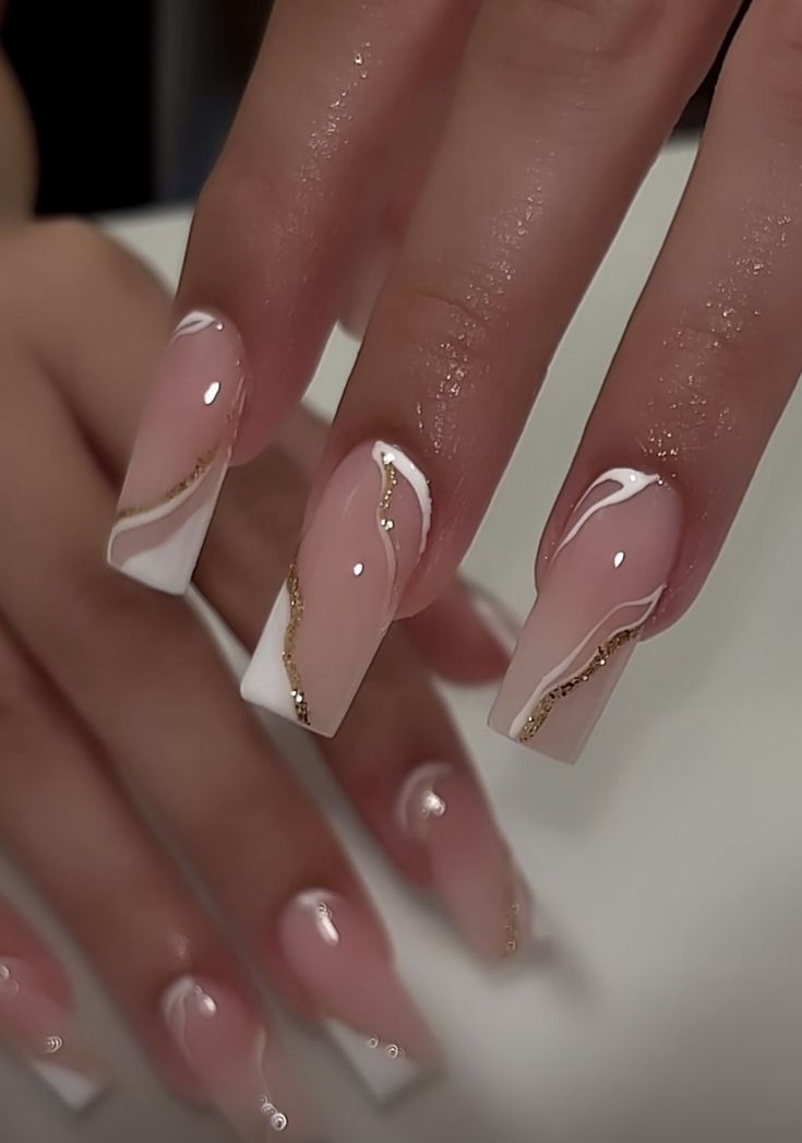 White Nails Aesthetic Vintage, Formal Nails Classy White, French Nail Inspo Coffin, Homecoming Nails Coffin, Classy Baddie Nails Short, Simple Classy Baddie Nails, French Tip Acrylic Nails Long, Classy Graduation Nails, Famous Nails