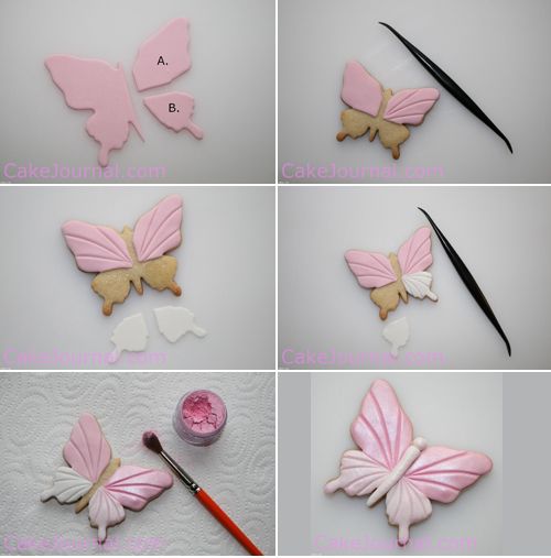 how to make butterfly cookies with fondant and icing