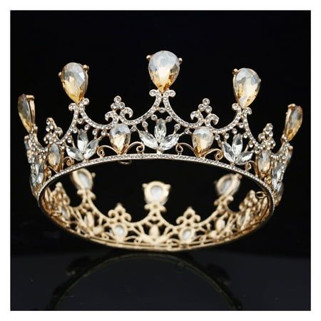 This is a wonderful gift for friends, wives, etc. This crown is surrounded by rich declarations, retro and charming. Classic crown for ladies and girls. The full crown design is matched with gold-plated metal to show the beauty of the crown. It is very suitable for Halloween, Thanksgiving, drama, role playing, dance parties, birthdays, celebrations, holidays, anniversaries, weddings, fancy dress parties or any other special occasions. Color: Yellow. White And Gold Crown, Prom Hair Jewelry, Crystal Wedding Crown, Royalty Crown, Queens Tiaras, Crystal Crown Wedding, Dance Parties, Crown Vintage, Royal Queen