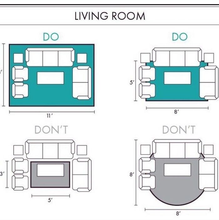 the living room furniture is shown in three different sizes